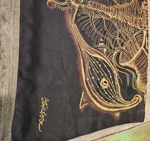 Christian LaCroix 100% Silk Scarf Black And Gold